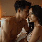 Couple embracing intimately in a hotel room